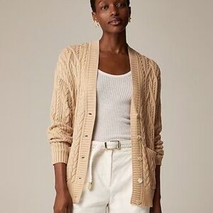J. Crew | Cable Knit Button Front Cotton Cardigan Sweater